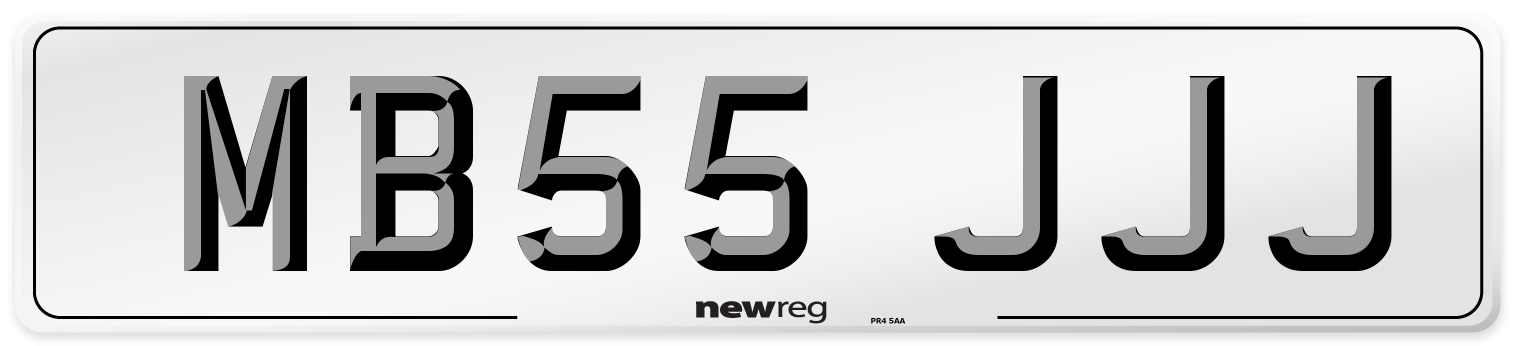 MB55 JJJ Number Plate from New Reg